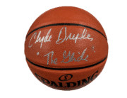 Clyde-Drexler-Houston-Rockets-Authentic-Signed-Spalding-Basketball-w-Silver-Signature-B-150751