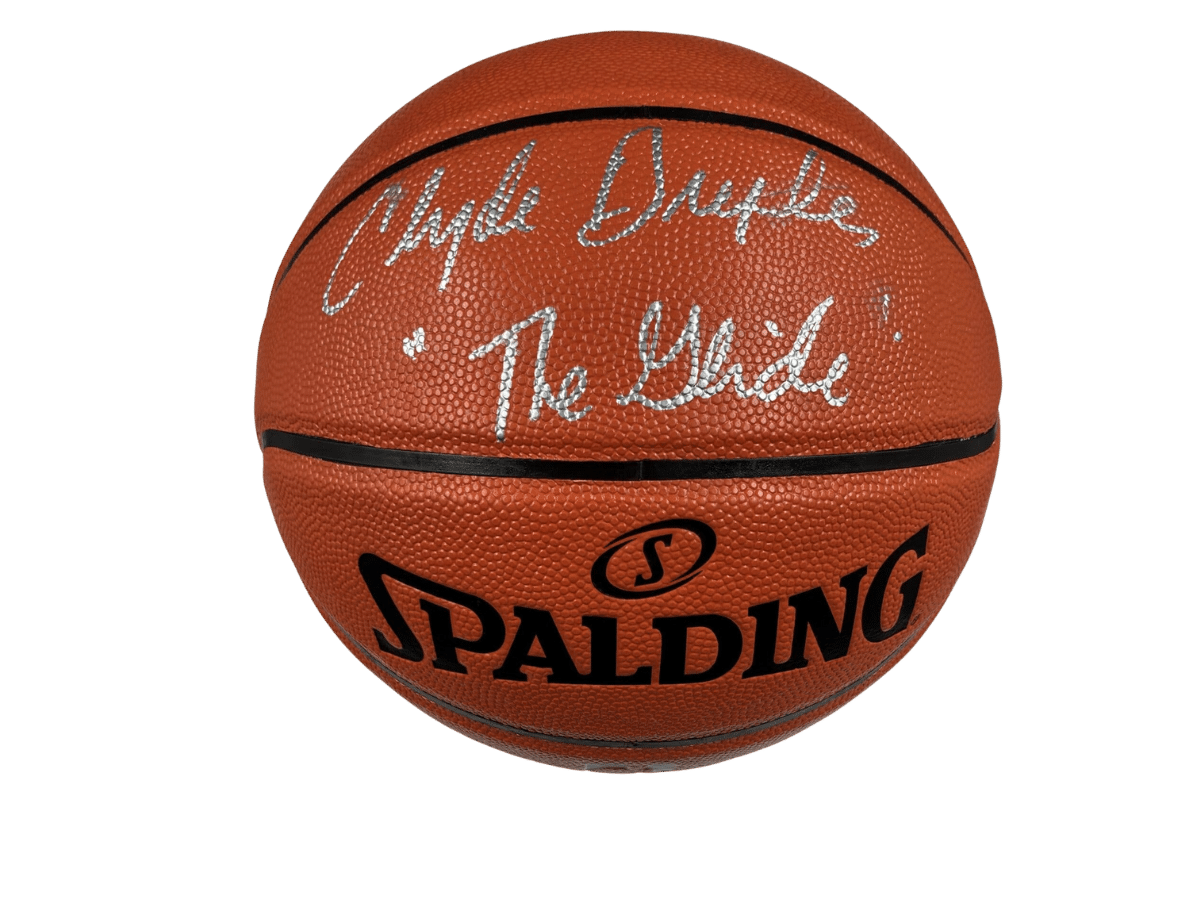 Clyde Drexler Houston Rockets Authentic Signed Spalding Basketball w/ Silver Signature [B 150751] &ndash; Trace 'n Chase | Trading Cards and Memorabilia &ndash; Shop Trading Cards, Autographs and Supplies