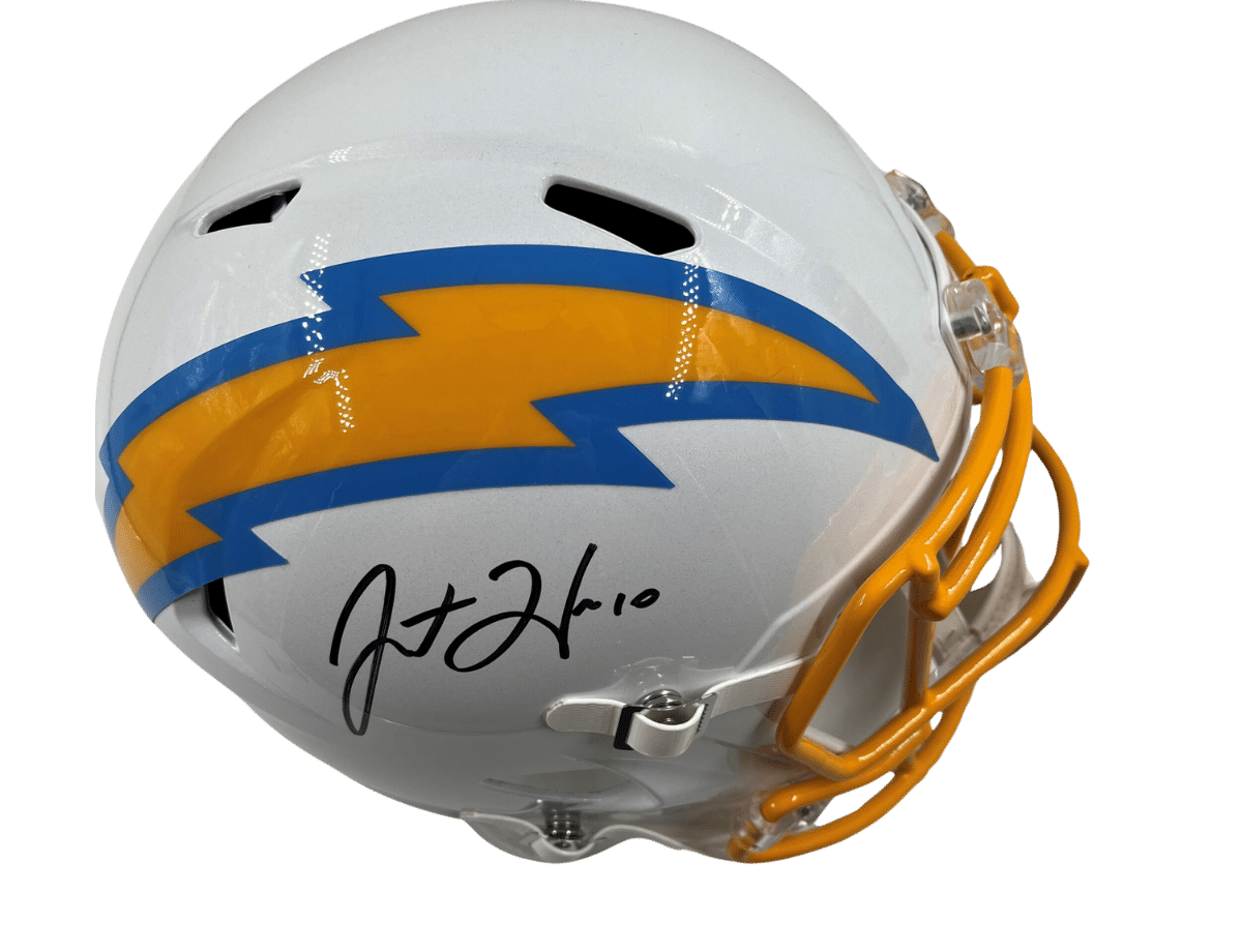 Justin Herbert Signed Los Angeles Chargers Full Size Speed Replica Helmet [BAS WG02352] &ndash; Trace 'n Chase | Trading Cards and Memorabilia &ndash; Shop Trading Cards, Autographs and Supplies