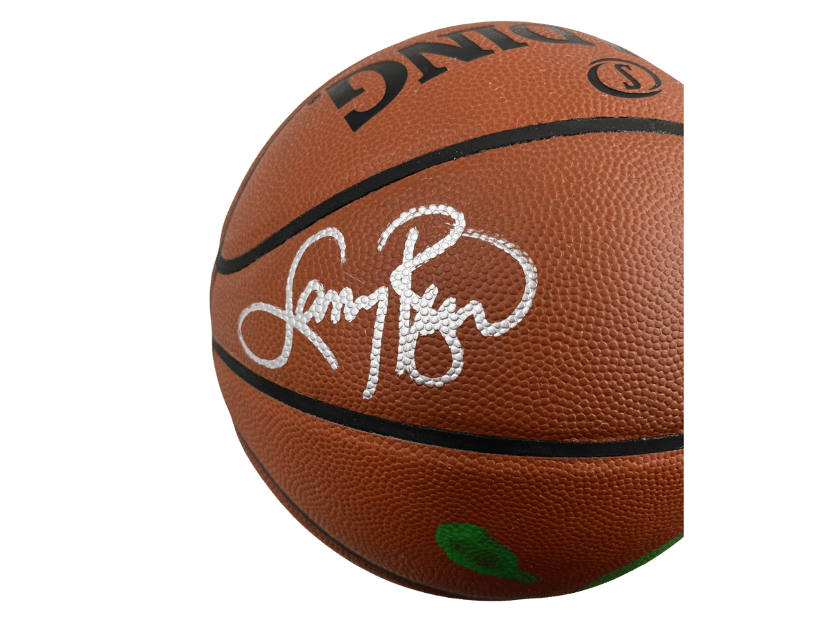 Larry Bird Boston Celtics Signed Spalding Official Game Ball Silver Signature & Green Hand Print [B485472] &ndash; Trace 'n Chase | Trading Cards and Memorabilia &ndash; Shop Trading Cards, Autographs and Supplies