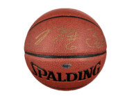 LeBron James and Dwyane Wade Miami Heat Signed Brown Spalding Basketball