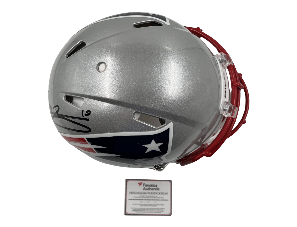 Mac Jones Signed New England Patriots Speed Full Size Authentic Helmet [B485466] &ndash; Trace 'n Chase | Trading Cards and Memorabilia &ndash; Shop Trading Cards, Autographs and Supplies