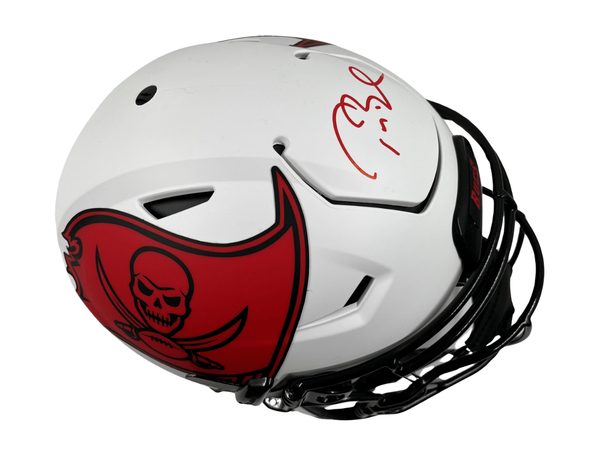 Tom Brady Signed Tampa Bay Buccaneers White Lunar Eclipse Speed Flex Authentic Helmet [AA0117365] &ndash; Trace 'n Chase | Trading Cards and Memorabilia &ndash; Shop Trading Cards, Autographs and Supplies